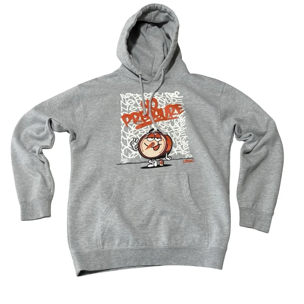 Logic No Pressure Long Sleeve‎ Pullover Hoodie Album Promo, Men's Medium 21.5x27